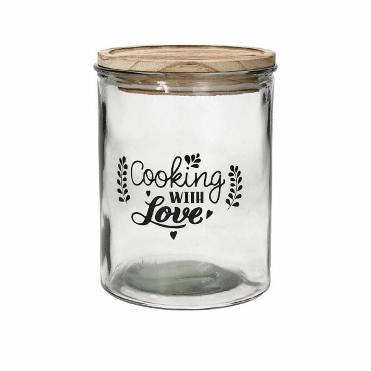 Borcan pentru depozitare cu capac , Tognana, Dolce Casa Cooking with Love, 1.85 L, sticla/lemn, transparent - imagine 3